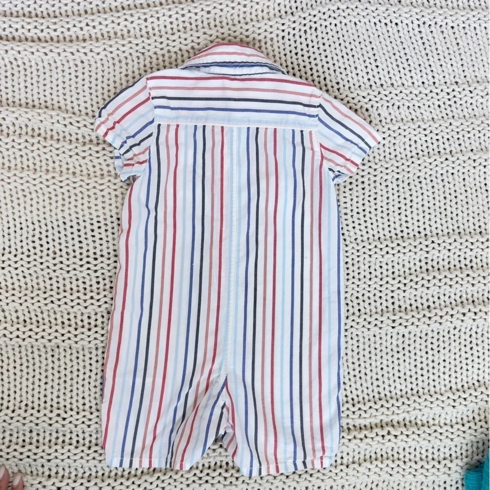 Baby Gap Striped Romper with Logo 18-24 Months